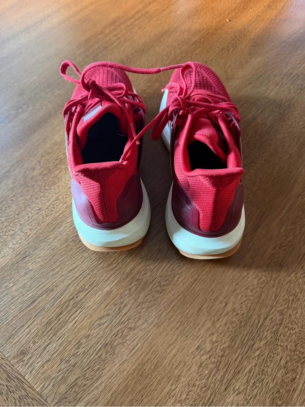 adidas Kids Pink Knit Sneakers with White Stripes